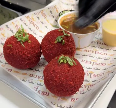 Hot Cheetos Birria Bombs with consommé